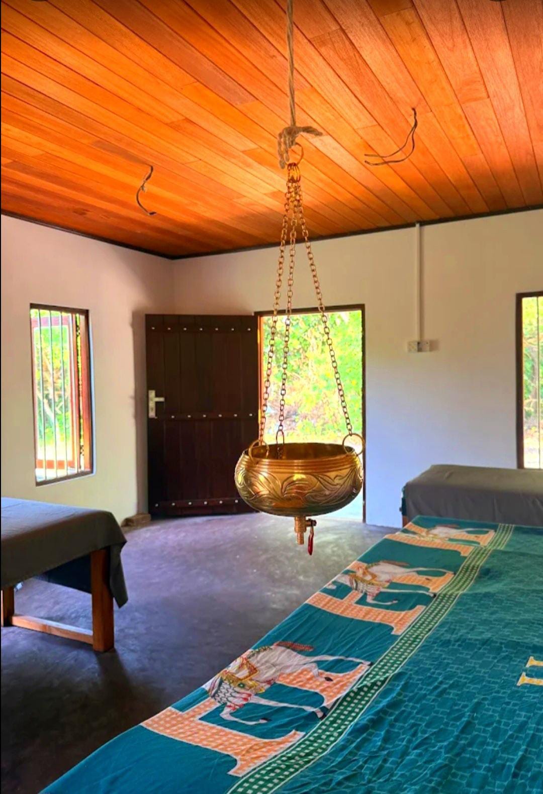 Traditional Ayurvedic Shirodhara Treatment Room.